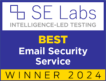 SE Labs Best Email Security Service - Winner 2024 badge