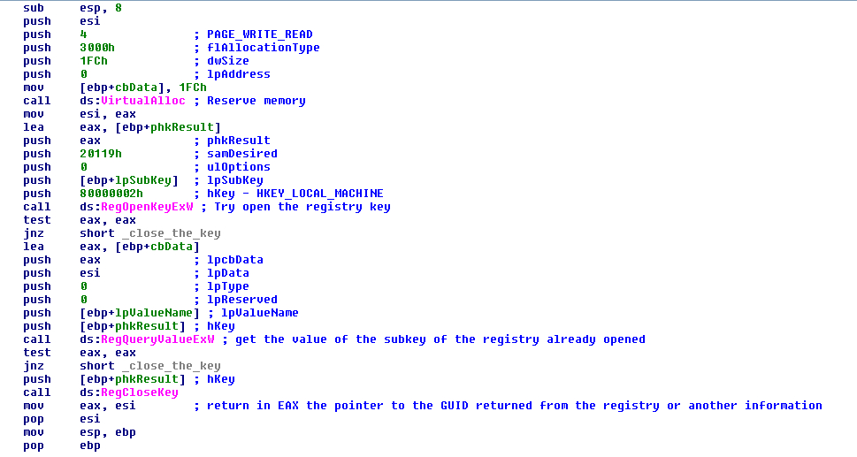 FIGURE 5. READ FROM THE REGISTRY THE NAME OF OPERATING SYSTEM AND GUIDE
