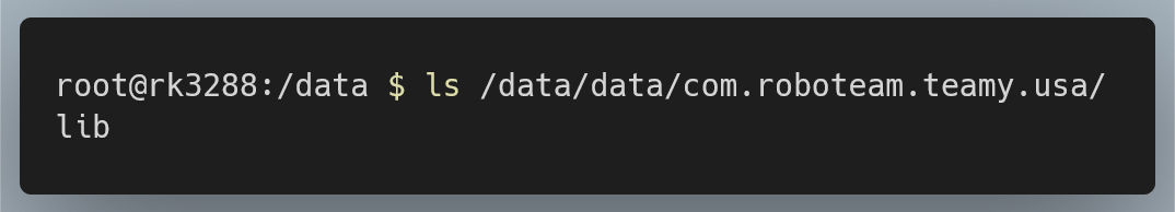 Figure 11: data directory for “com.roboteam.teamy.usa”