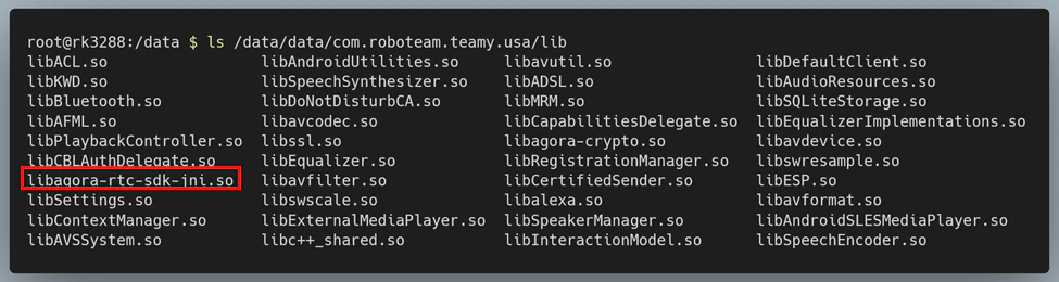 Figure 12: native code used by “com.roboteam.teamy.usa”