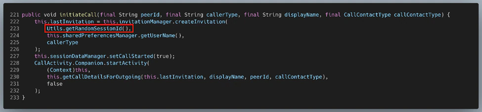 Figure 19: TelepresenceService.initiateCall()