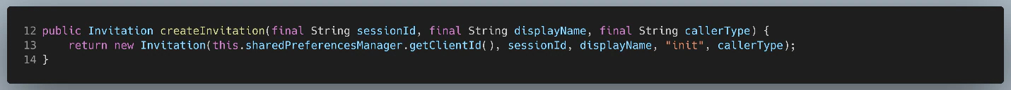 Figure 24: InvitationManager.createInvitation()