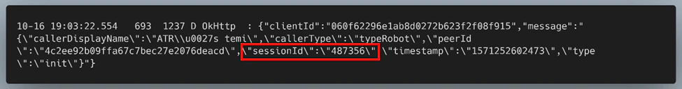 Figure 30: Finding the channel name for the call using logcat