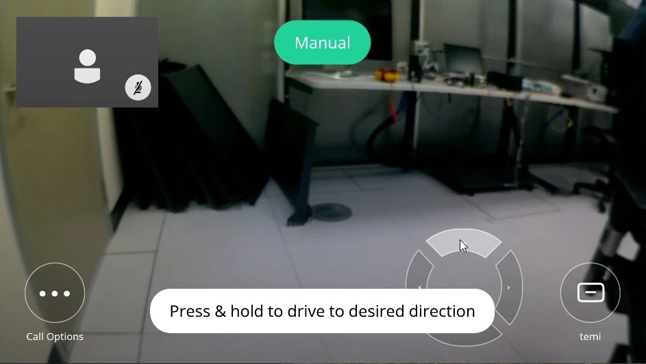 Figure 4: Driving the temi using the phone app