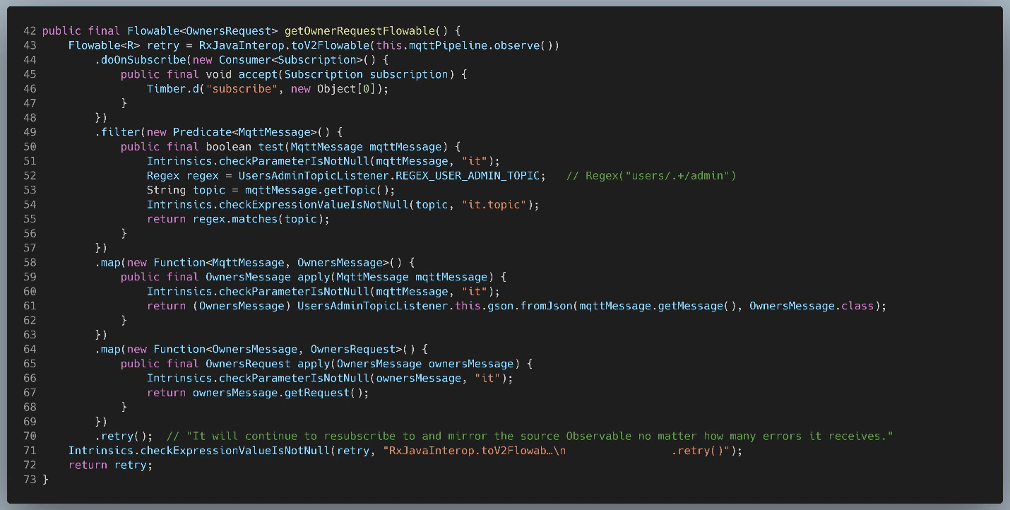 Figure 64: UsersAdminTopicListener.getOwnerRequestFlowable()