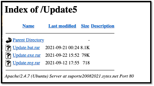Figure 10. Open Directories website where samples are hosted