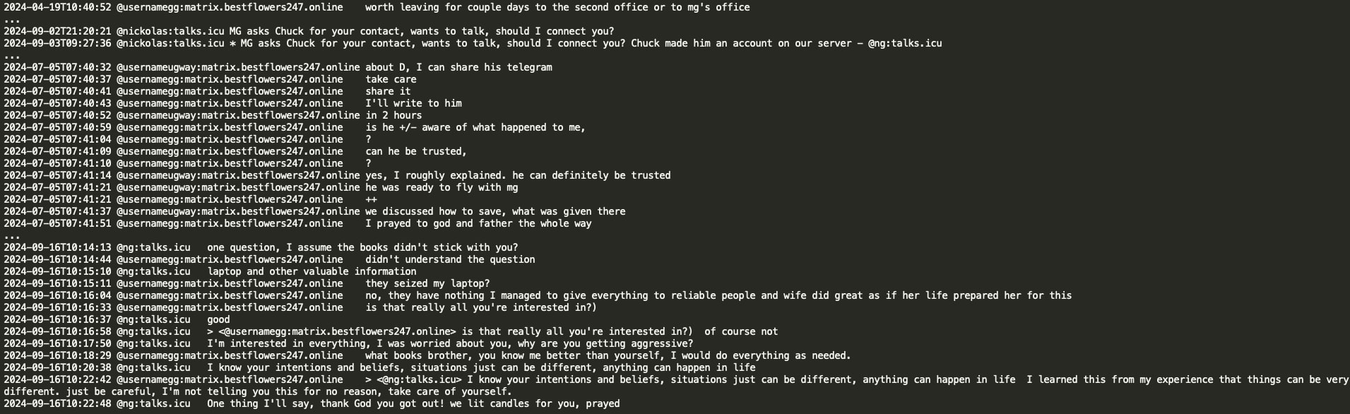 Figure 19: Ugway advises MG with D wanted to fly to a country where GG was
arrested to extricate him