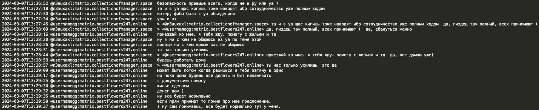 Figure 23: GG invites mecor to move to Russia and promises help with documents,
housing, work