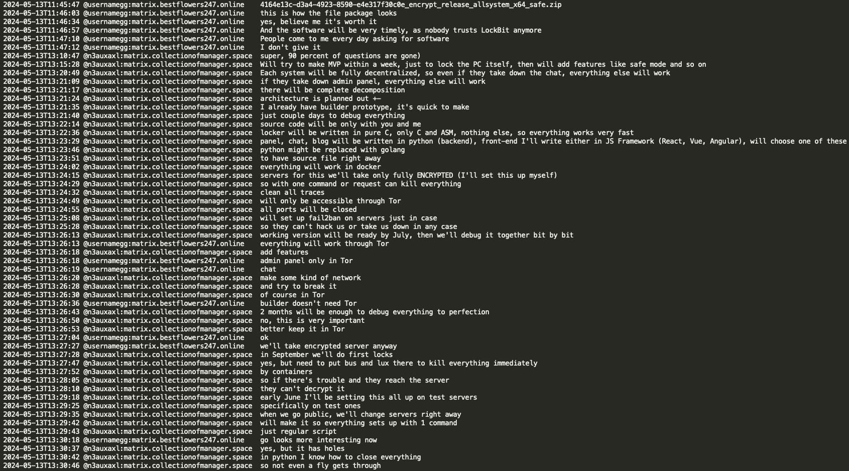 Figure 32: Mecor provides details on the new ransomware he’s been
working