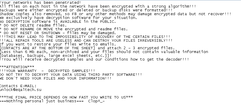 FIGURE 13. Example of ransom note of the first version of the malware
