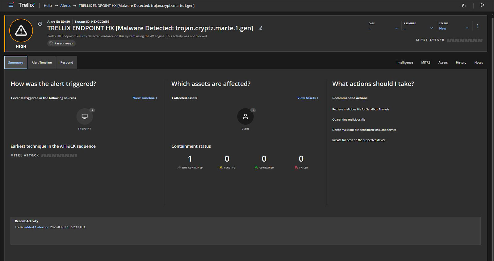 Figure 2: The updated Alerts area features simplified summaries and navigation for investigations