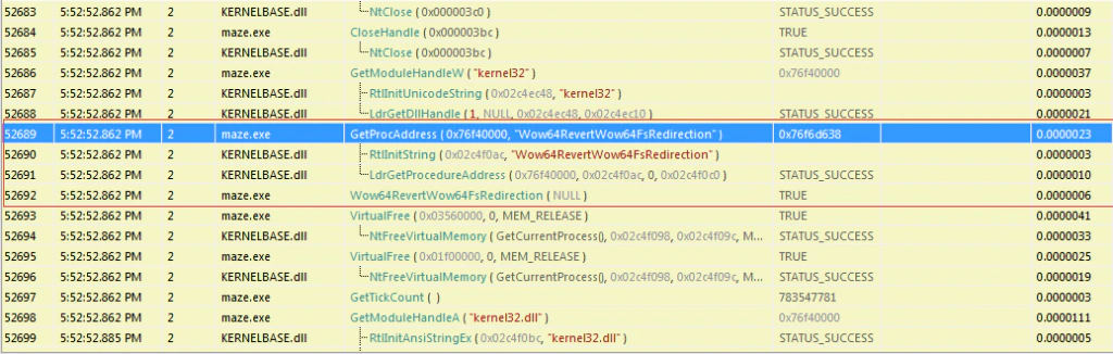 FIGURE 17. RECOVER THE FS REDIRECTION IN 64-BIT OPERATING SYSTEMS