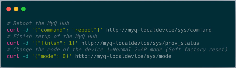 TLocal API commands