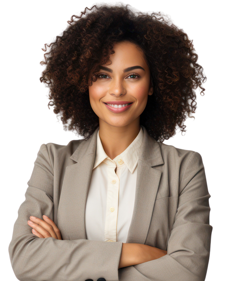 Woman smiling with arms crossed