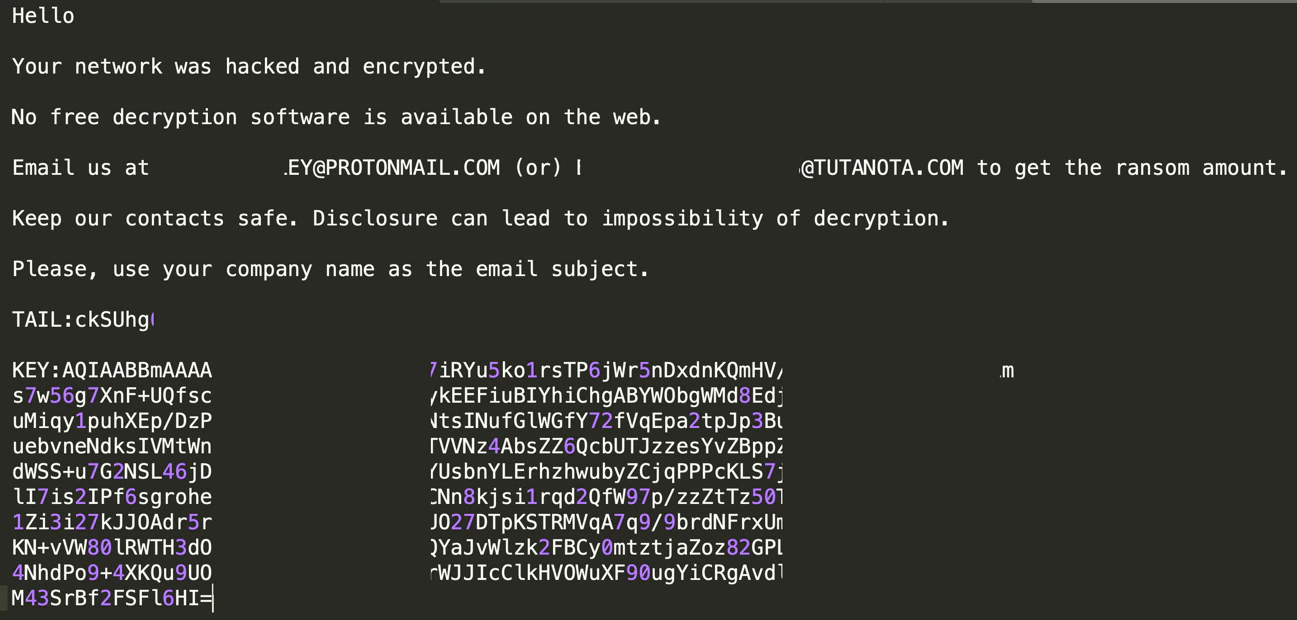 Ransomware Note